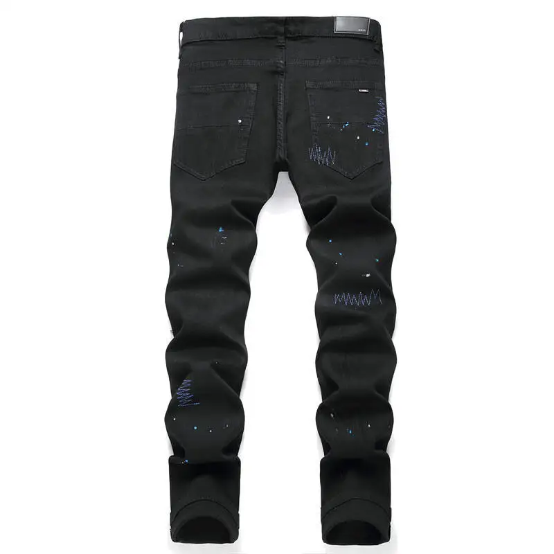 Dyelle "Obsidian" Distressed Patch Denim - Image 2